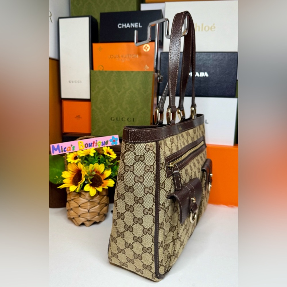 Auth GUCCI Preowned  EUC with COA GG Canvas Abby Tote Bag - Picture 9 of 17